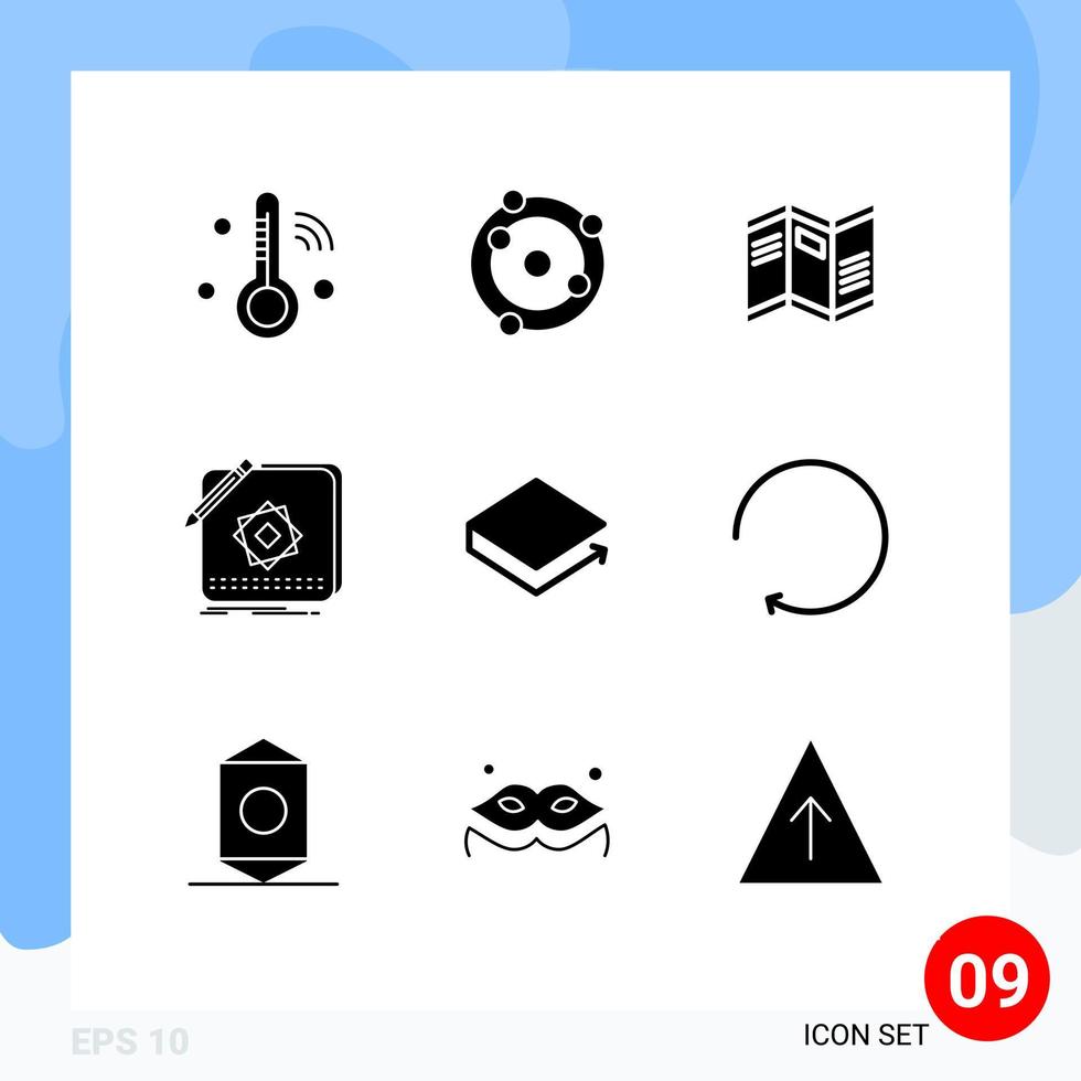 9 User Interface Solid Glyph Pack of modern Signs and Symbols of coin application newspaper logo design Editable Vector Design Elements