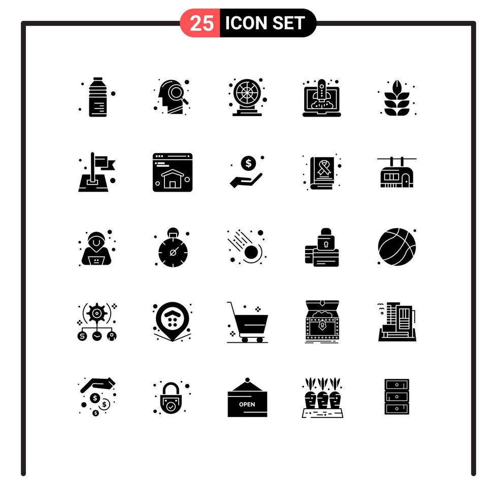 25 Universal Solid Glyphs Set for Web and Mobile Applications nature startup wheel speedup boost Editable Vector Design Elements