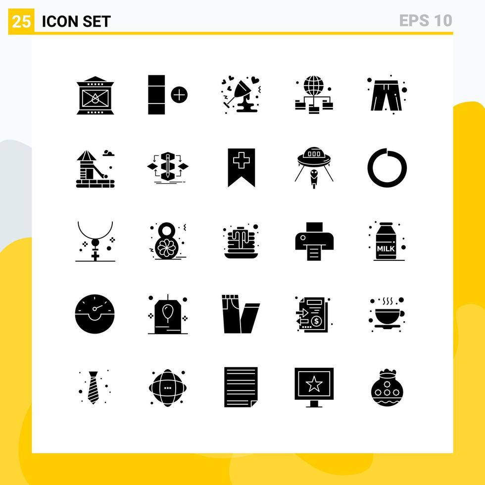 25 Creative Icons Modern Signs and Symbols of clothes folder celebrate technology globe Editable Vector Design Elements