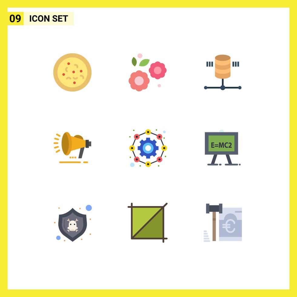 9 Creative Icons Modern Signs and Symbols of gear affiliate hosting announcement loud speaker Editable Vector Design Elements