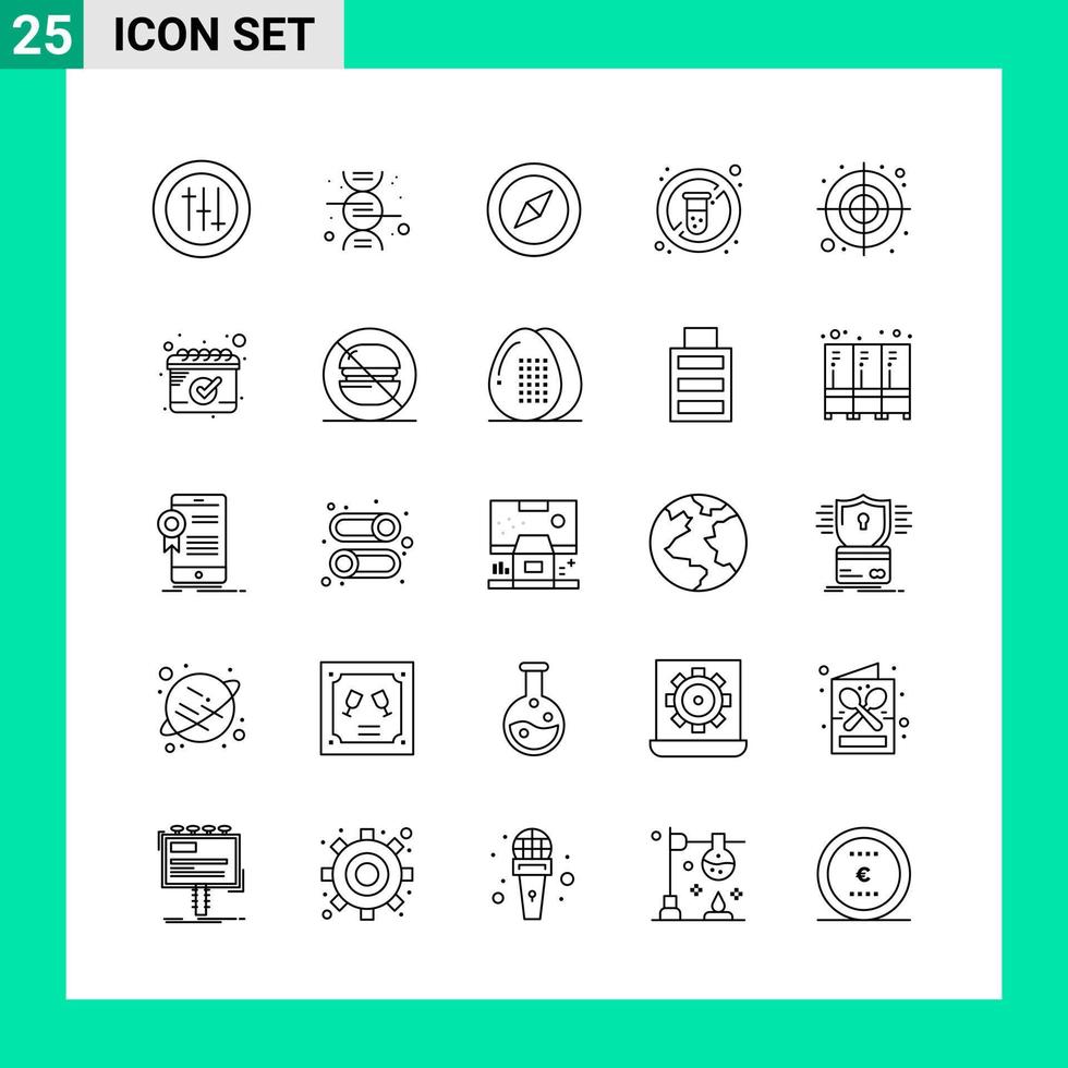 Pack of 25 Line Style Icon Set Outline Symbols for print Creative Signs Isolated on White Background 25 Icon Set Creative Black Icon vector background