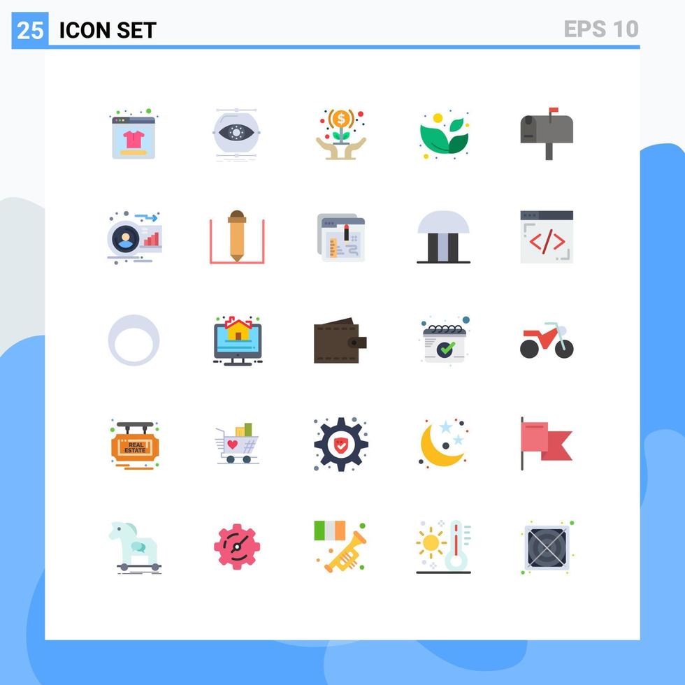 25 Flat Color concept for Websites Mobile and Apps post wellness leaf expand spa investment Editable Vector Design Elements