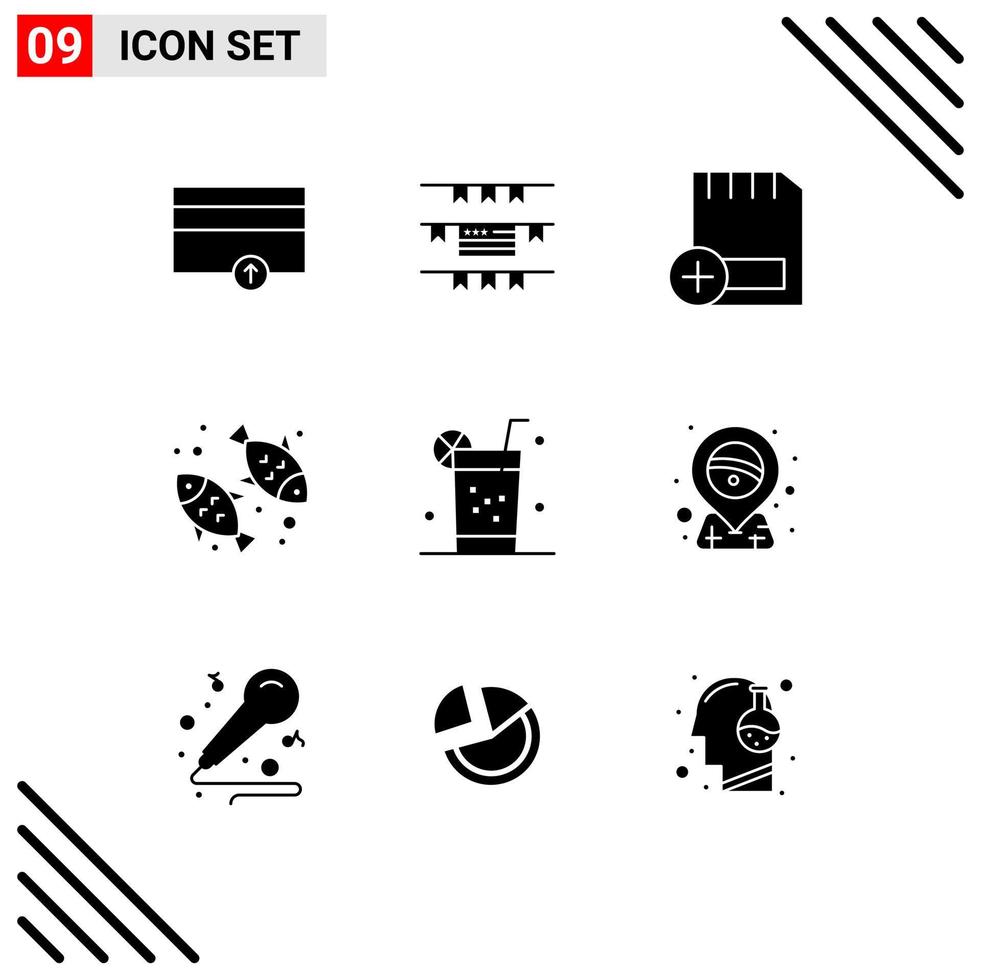 9 Creative Icons Modern Signs and Symbols of healthy nutrition card healthy diet Editable Vector Design Elements