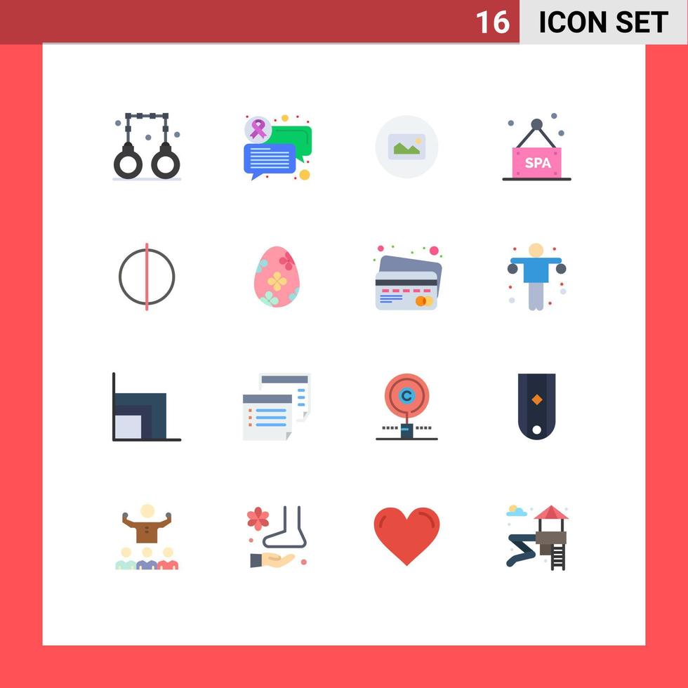 Flat Color Pack of 16 Universal Symbols of decoration digital photo antialiasing spa Editable Pack of Creative Vector Design Elements