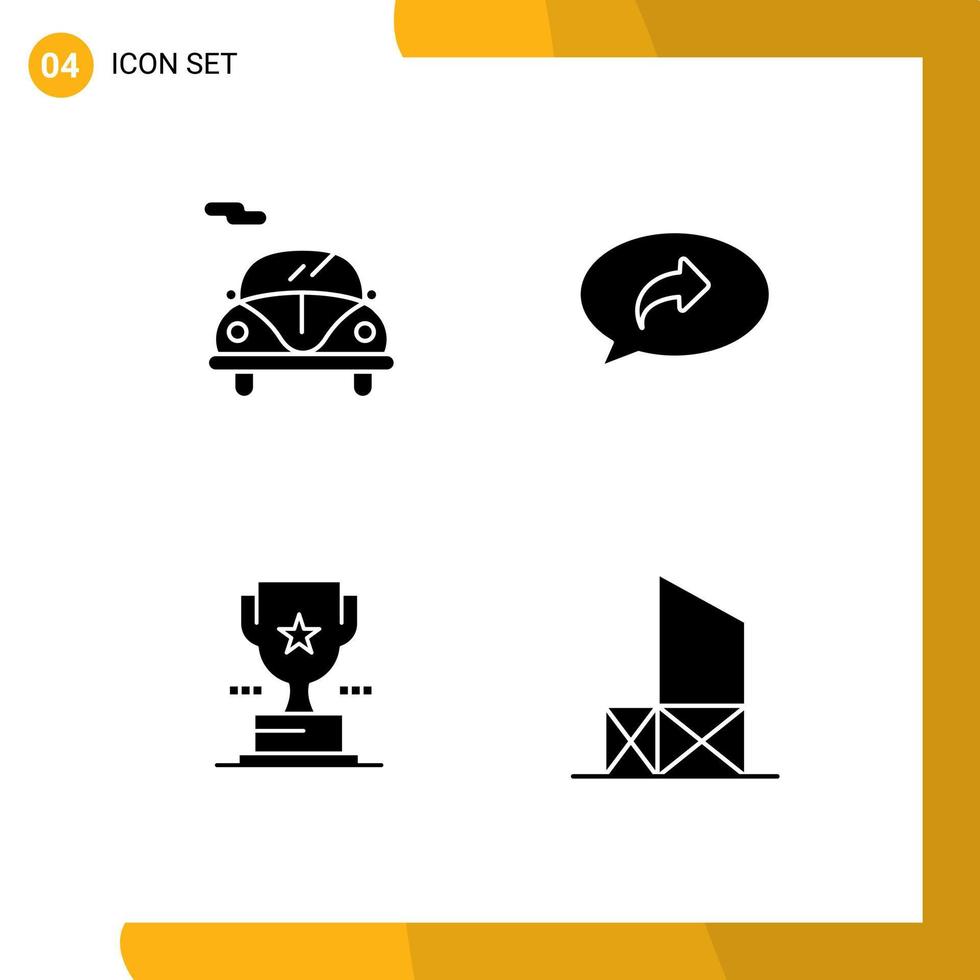 Group of Solid Glyphs Signs and Symbols for automobile prize basic right baywatch Editable Vector Design Elements