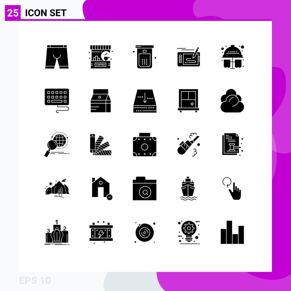 Set of 25 Modern UI Icons Symbols Signs for pencil design counter toilet cleaning Editable Vector Design Elements