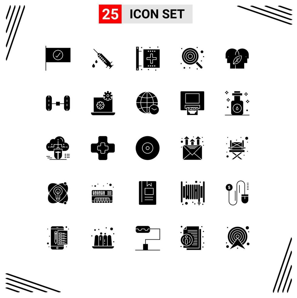 25 Universal Solid Glyphs Set for Web and Mobile Applications eco kid disease cute baby Editable Vector Design Elements