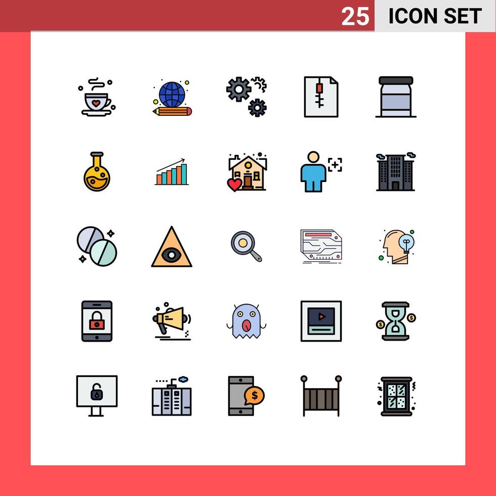 paquete de iconos de vector de stock de 25 signos y símbolos de línea para conservas configuración de bebé archivo zip elementos de diseño de vector editables