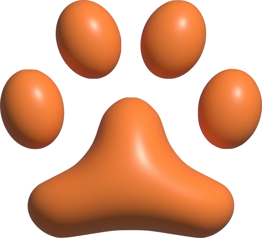 3d illustration of paw prints png