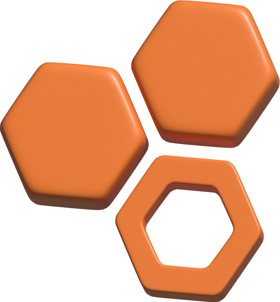 Ilustración 3D de hexagonal png