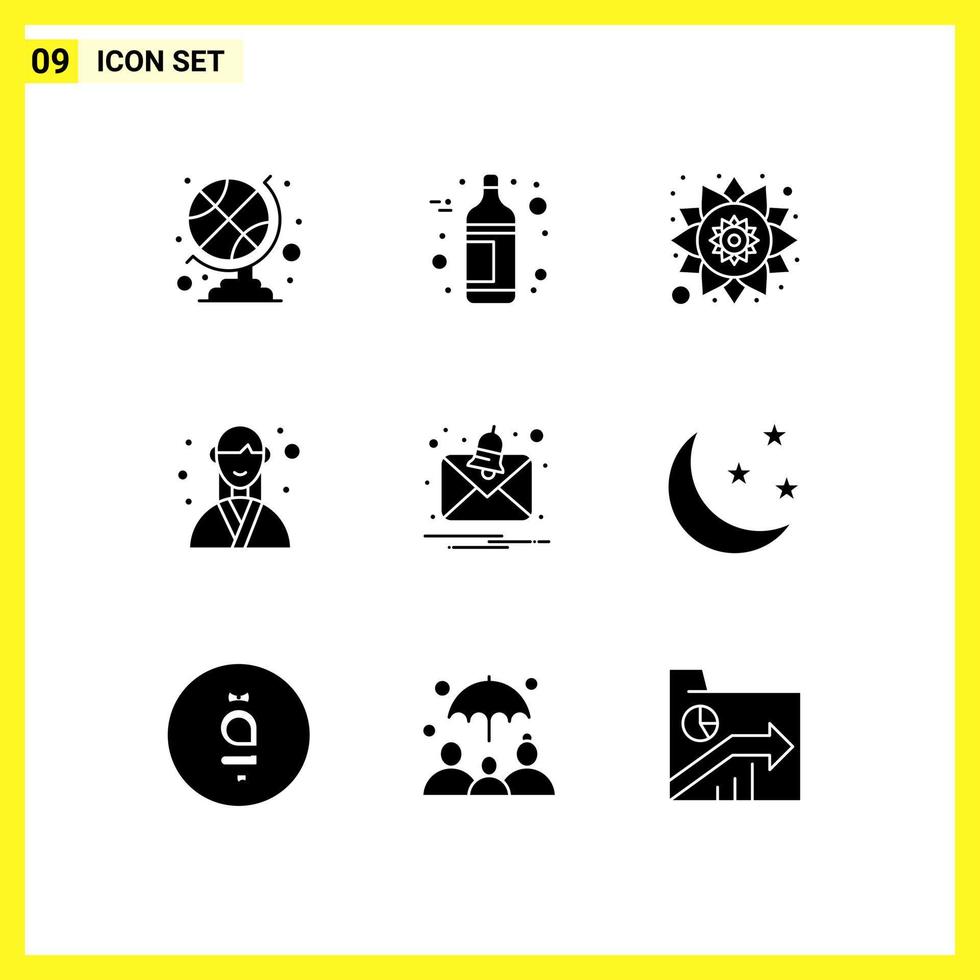 9 Creative Icons Modern Signs and Symbols of half message rangoli alert organizer Editable Vector Design Elements