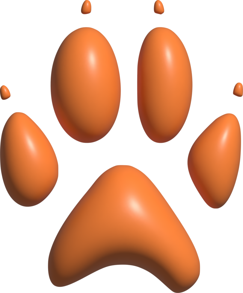 3d illustration of paw prints png