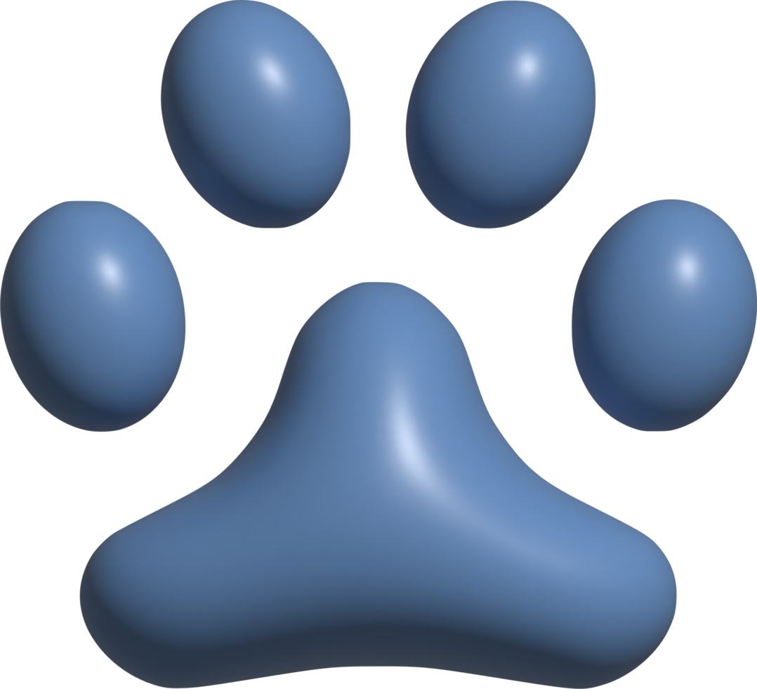 3d illustration of paw print png