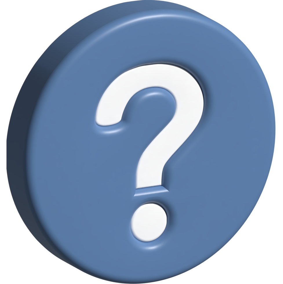 3d illustration of question mark png