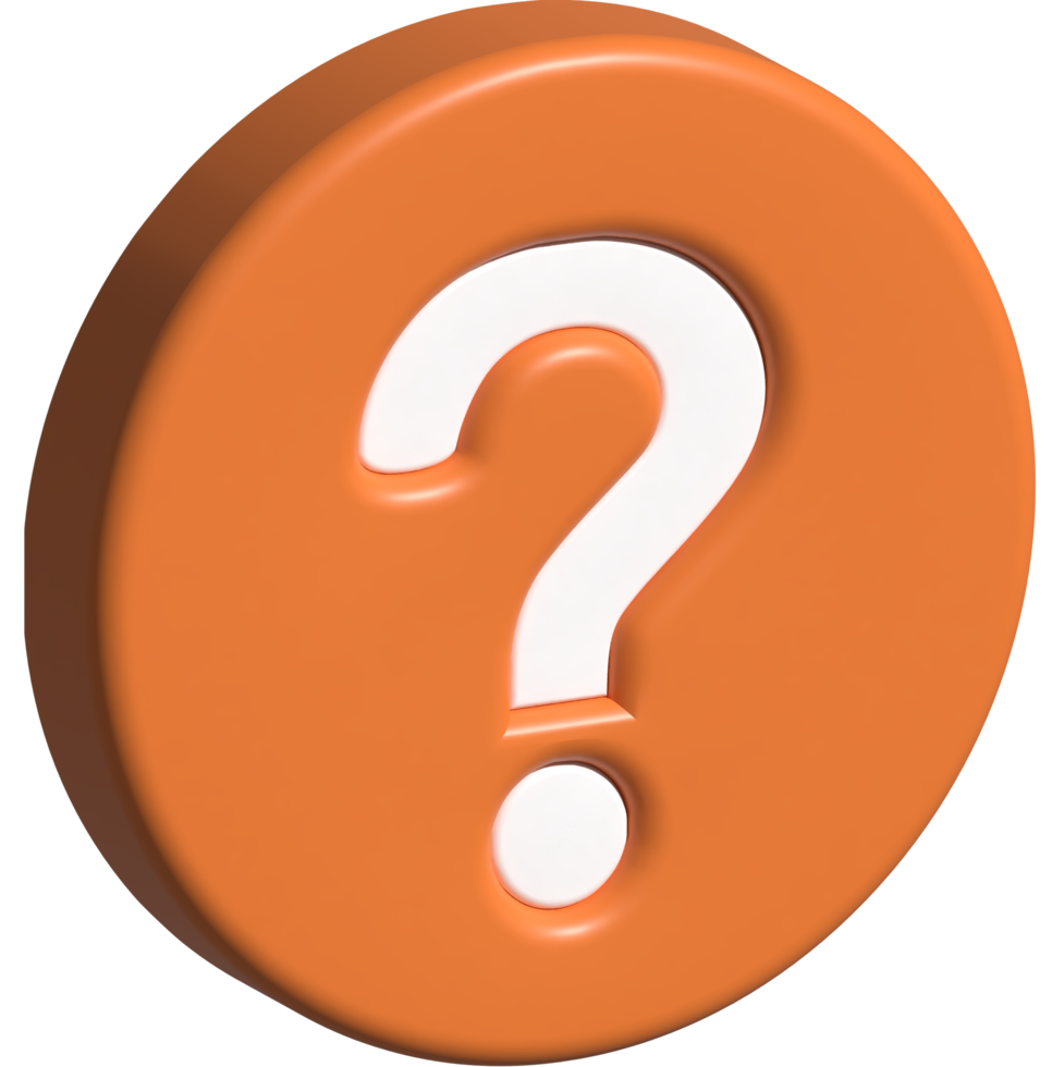 3d illustration of question mark png