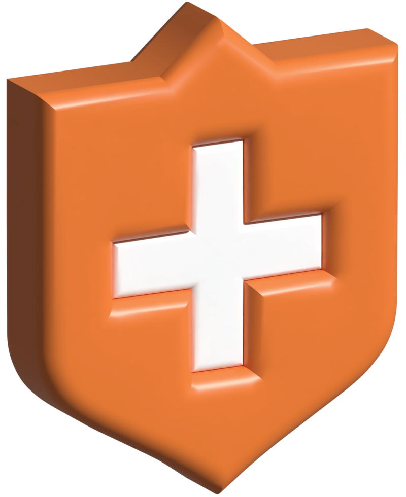 3d illustration of health shield png