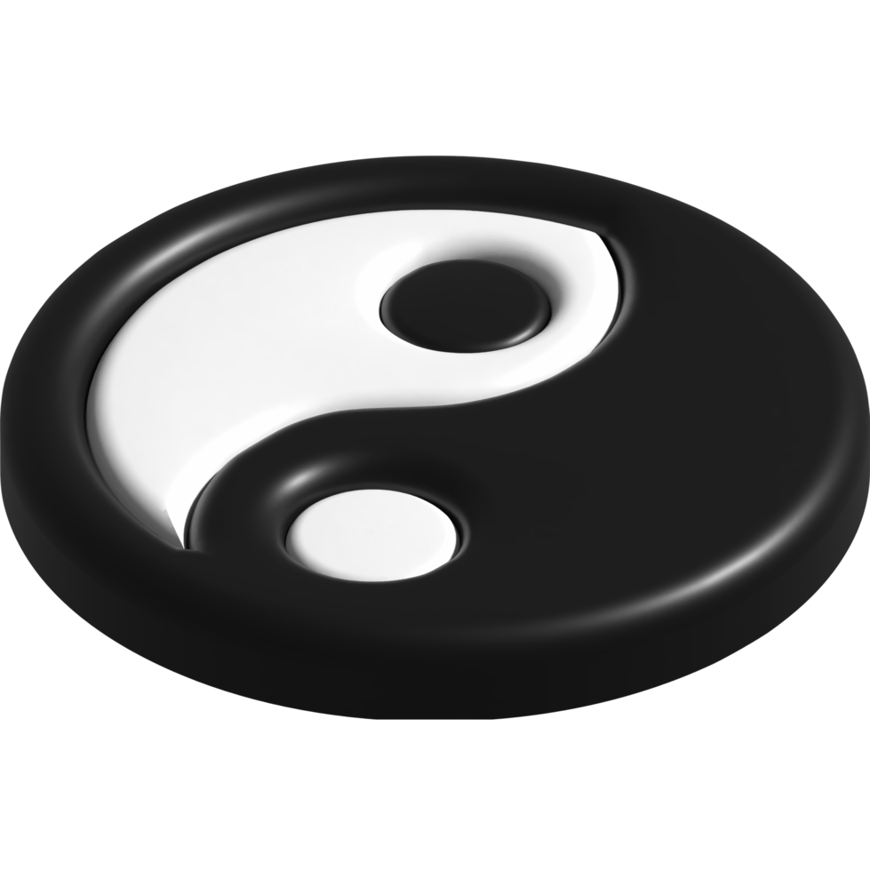 illustration 3d du yin yang png