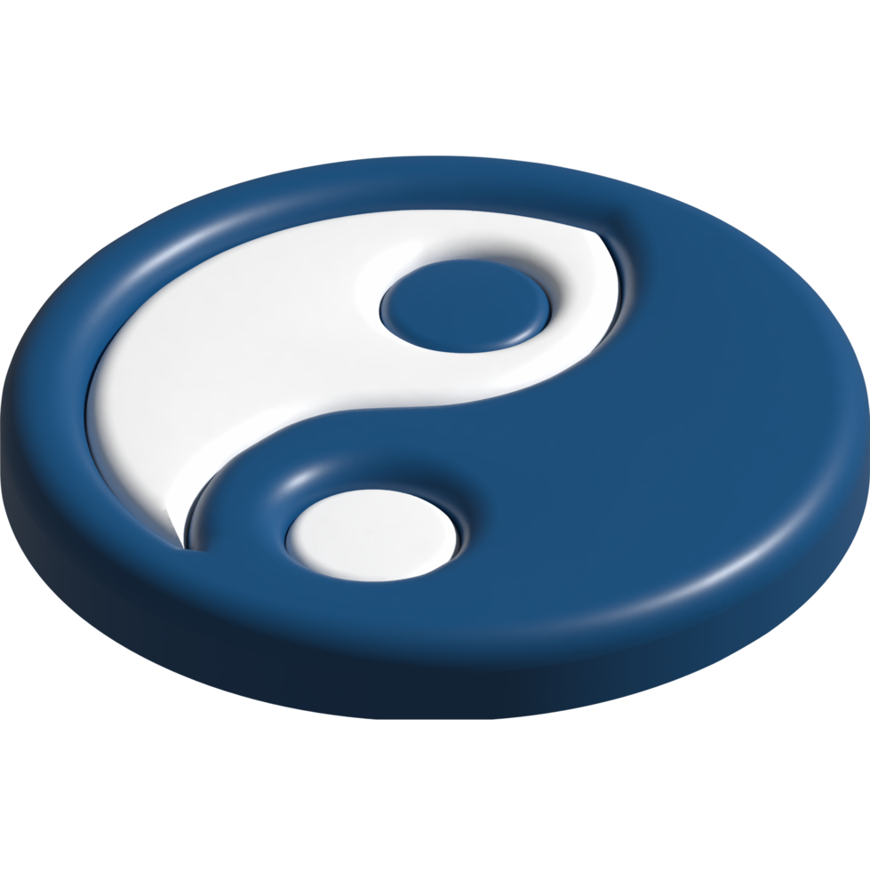 3d illustratie van yin yang png