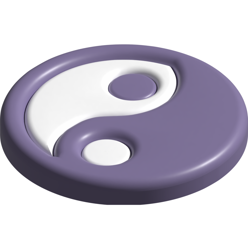 3d ilustración de yin yang png