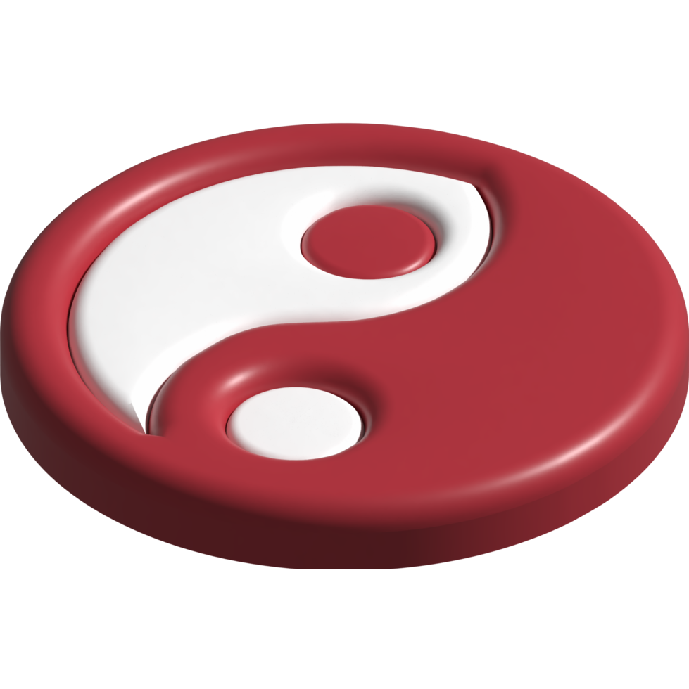 3d illustration of yin yang png