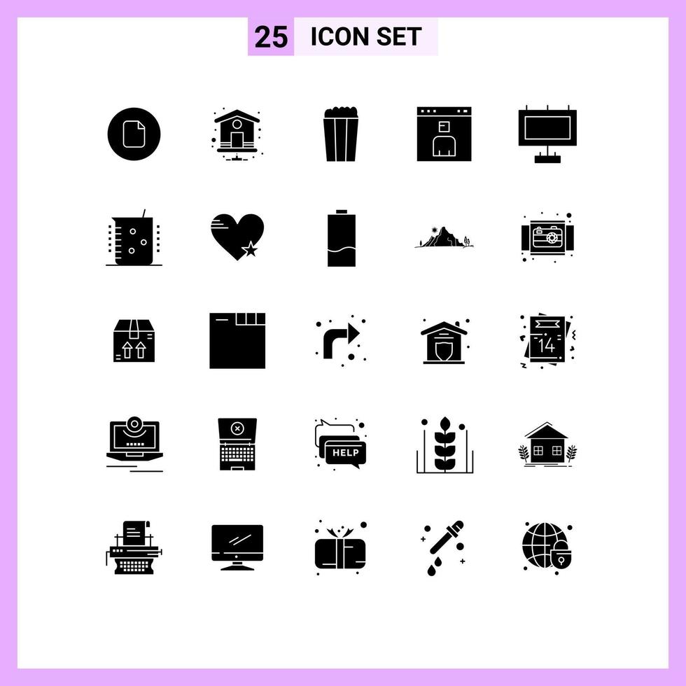 25 Creative Icons Modern Signs and Symbols of street advertisement corn people interface Editable Vector Design Elements