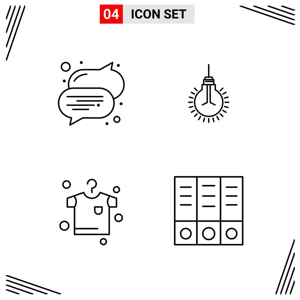 4 Icons Line Style Grid Based Creative Outline Symbols for Website Design Simple Line Icon Signs Isolated on White Background 4 Icon Set Creative Black Icon vector background