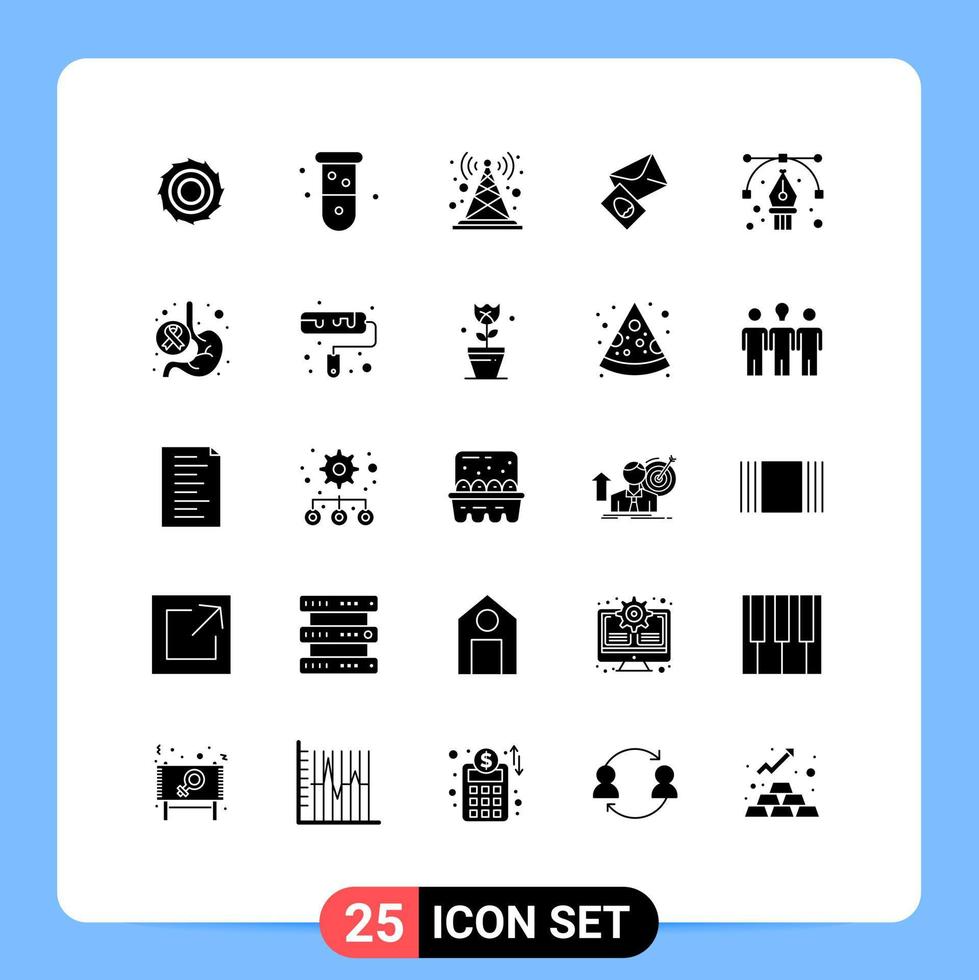 25 iconos creativos signos y símbolos modernos de ancla huevo antena correo radio antena elementos de diseño vectorial editables vector
