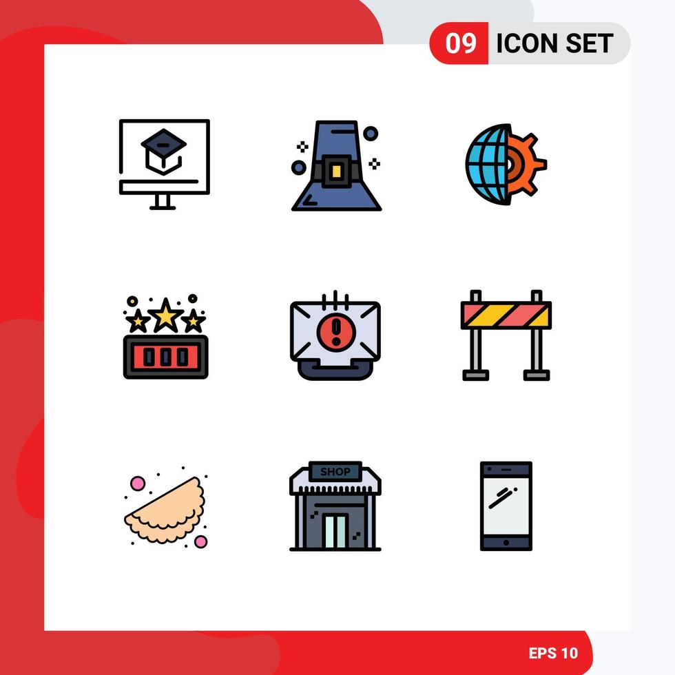 9 iconos creativos signos y símbolos modernos del juego de comunicación acción de gracias divertido negocio elementos de diseño vectorial editables vector