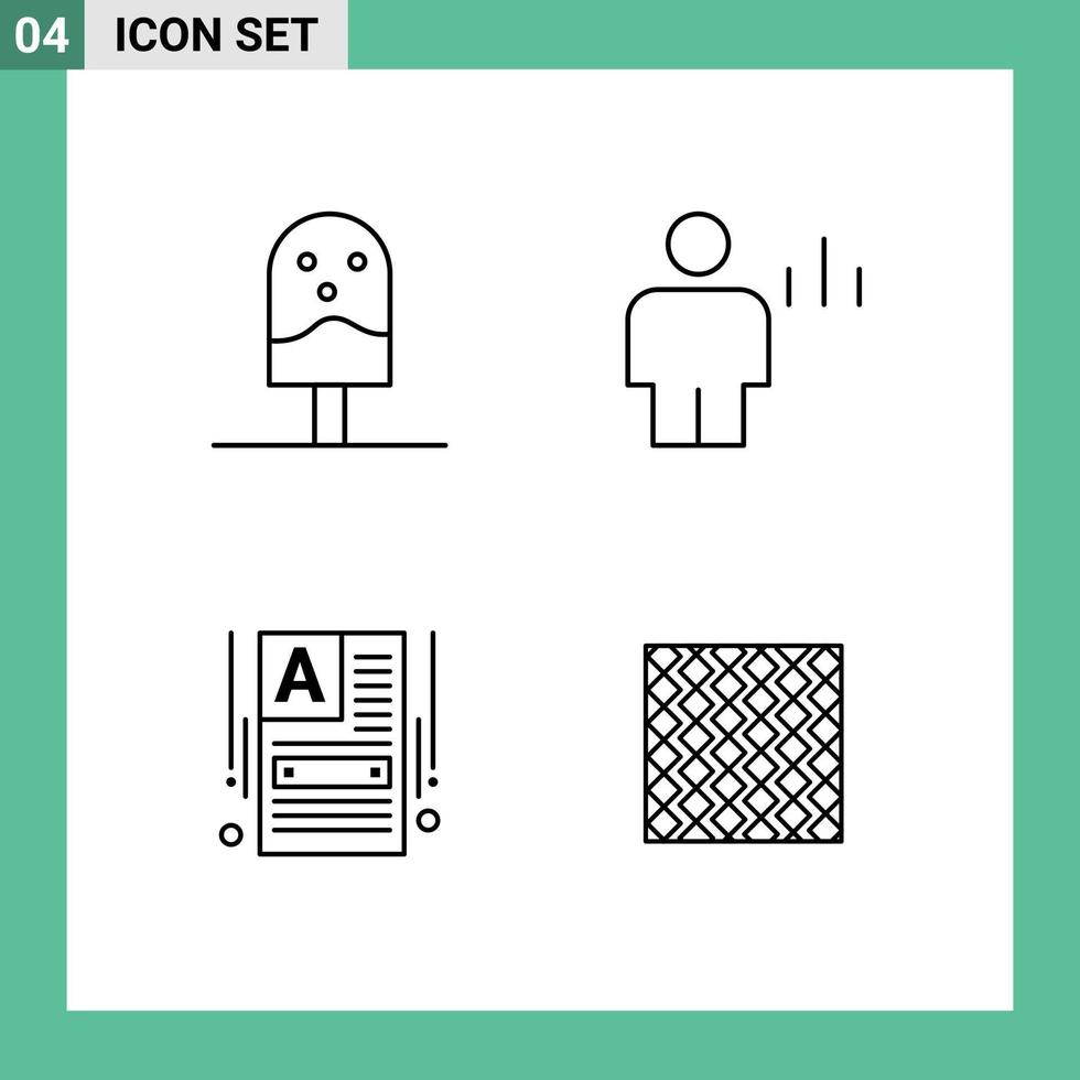 Editable Vector Line Pack of 4 Simple Filledline Flat Colors of and make a website kitchen body web Editable Vector Design Elements
