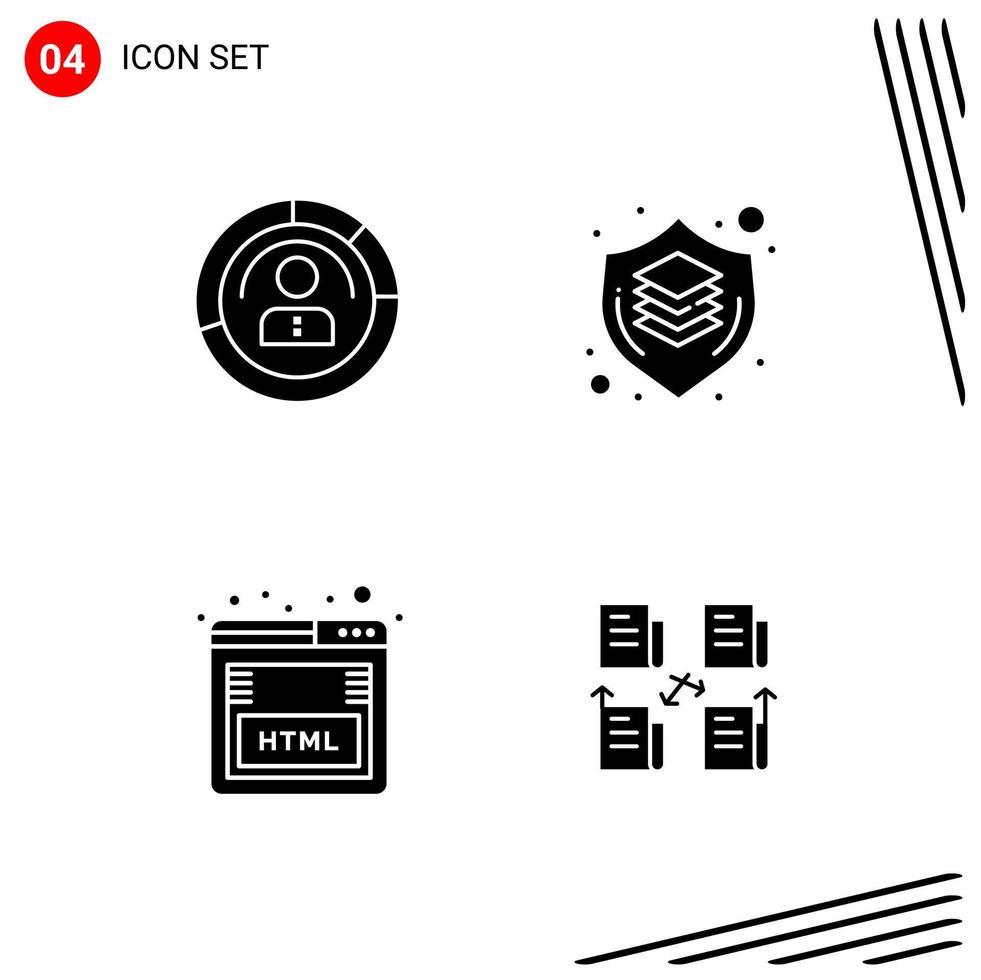 colección de 4 iconos vectoriales en estilo sólido símbolos de glifo perfecto de píxeles para web y signos de iconos sólidos móviles sobre fondo blanco 4 iconos fondo de vector de icono negro creativo