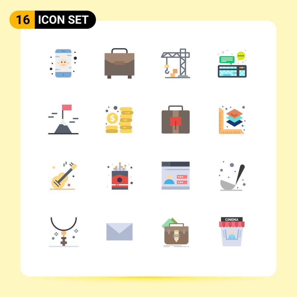 paquete de iconos de vector de stock de 16 signos y símbolos de línea para dispositivo de comunicación de construcción de aventura de naturaleza paquete editable de elementos de diseño de vector creativo