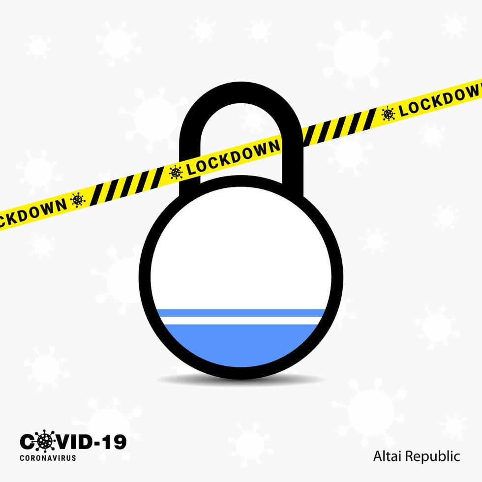 Altai Republic Lock DOwn Lock Coronavirus pandemic awareness Template COVID19 Lock Down Design vector