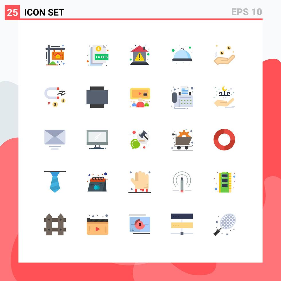 Universal Icon Symbols Group of 25 Modern Flat Colors of service premium sheet food home Editable Vector Design Elements