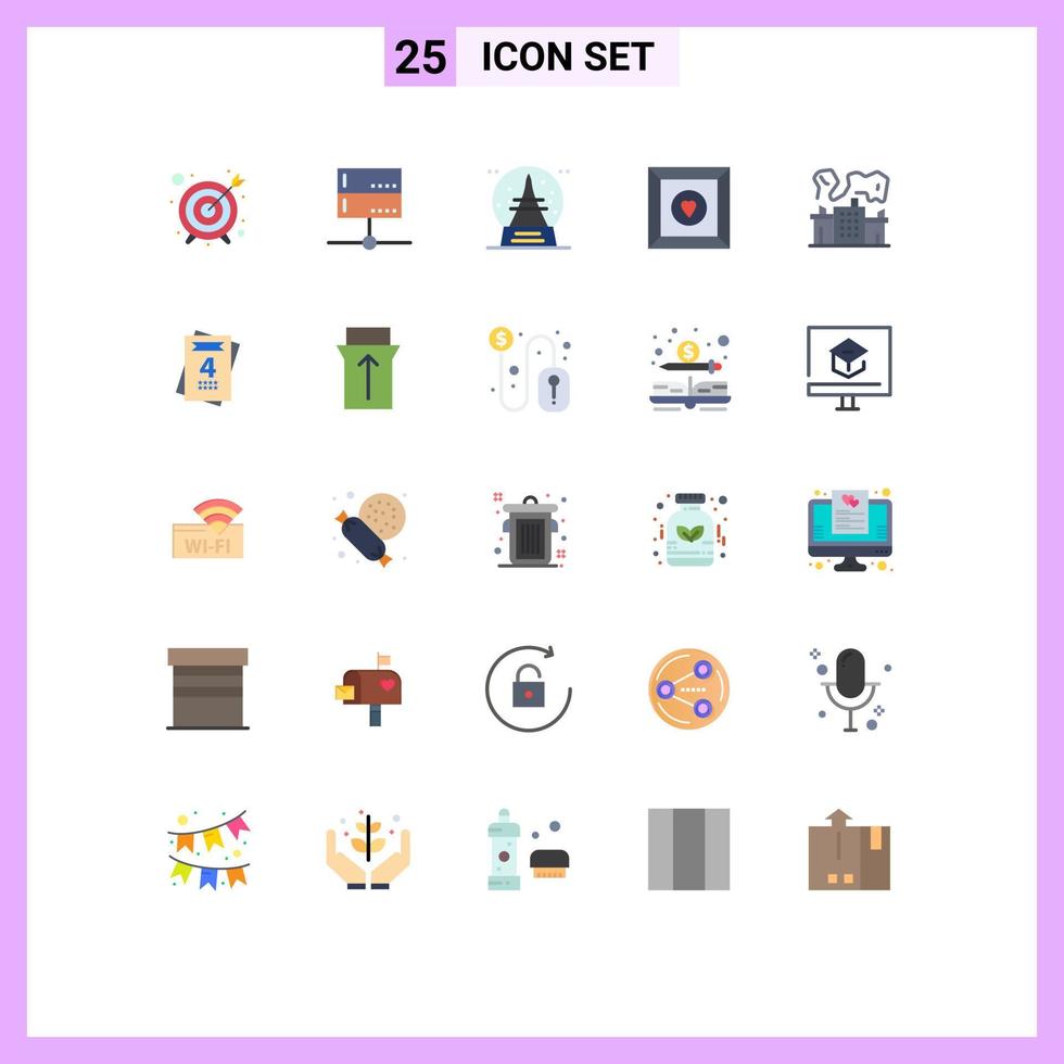 Set of 25 Modern UI Icons Symbols Signs for nuclear factory holiday product box Editable Vector Design Elements