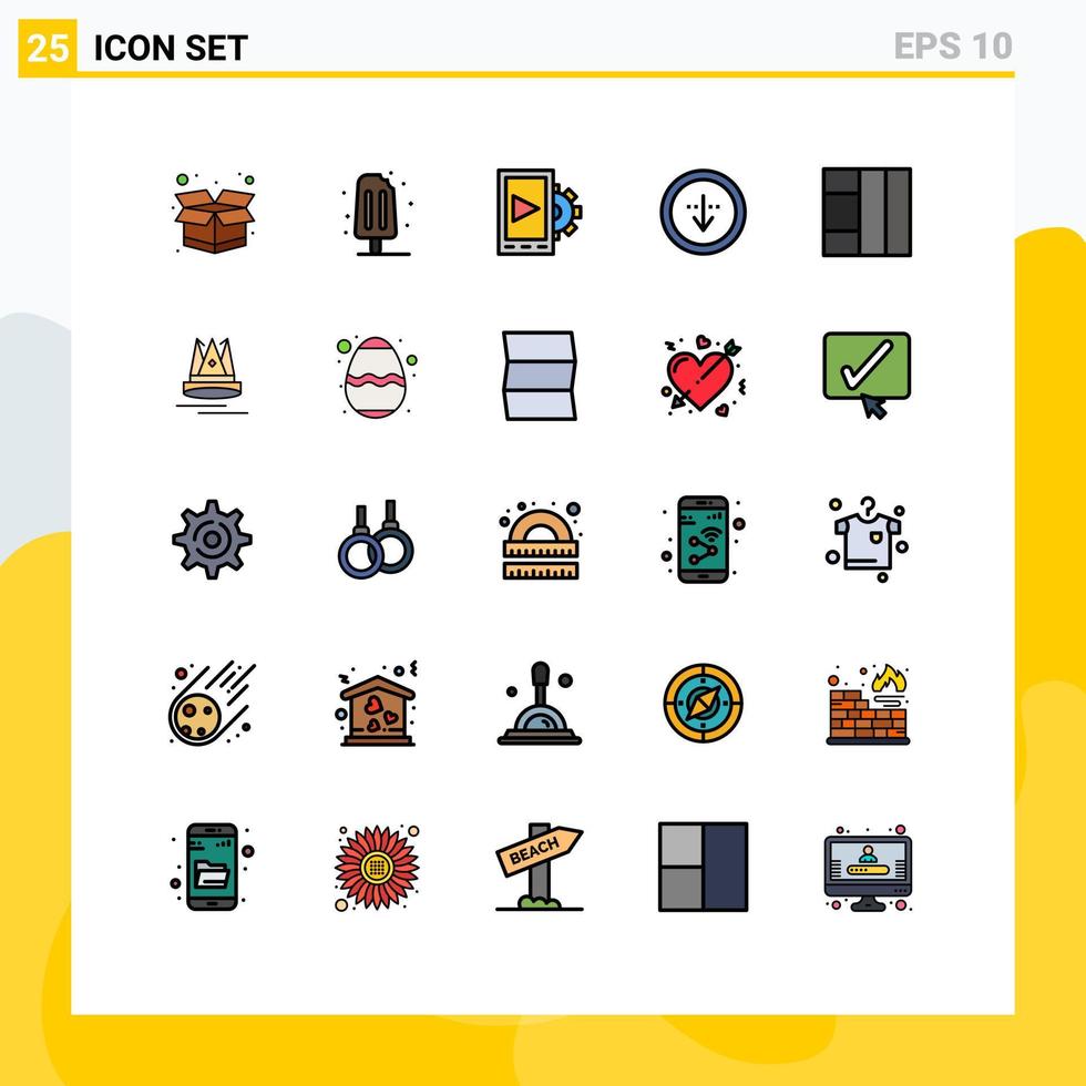 Set of 25 Modern UI Icons Symbols Signs for premuim grid design interface download Editable Vector Design Elements