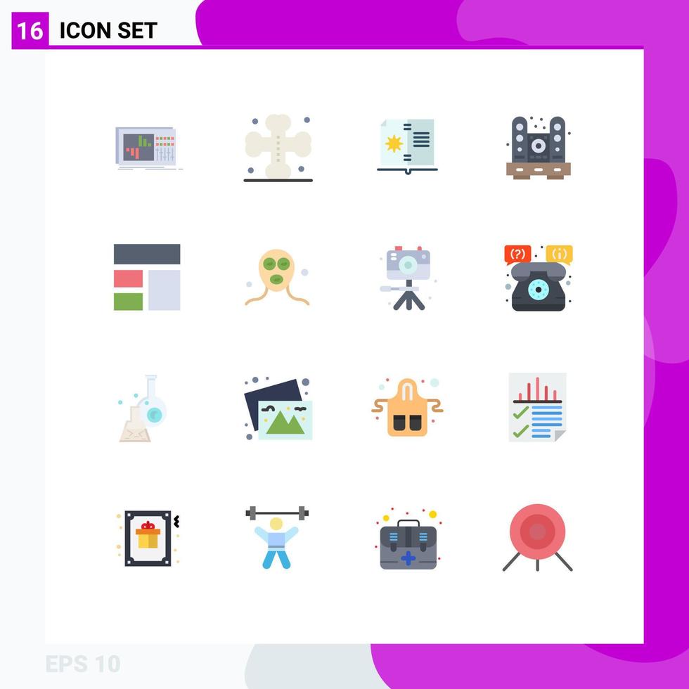 Set of 16 Modern UI Icons Symbols Signs for speaker home halloween furniture instruction Editable Pack of Creative Vector Design Elements