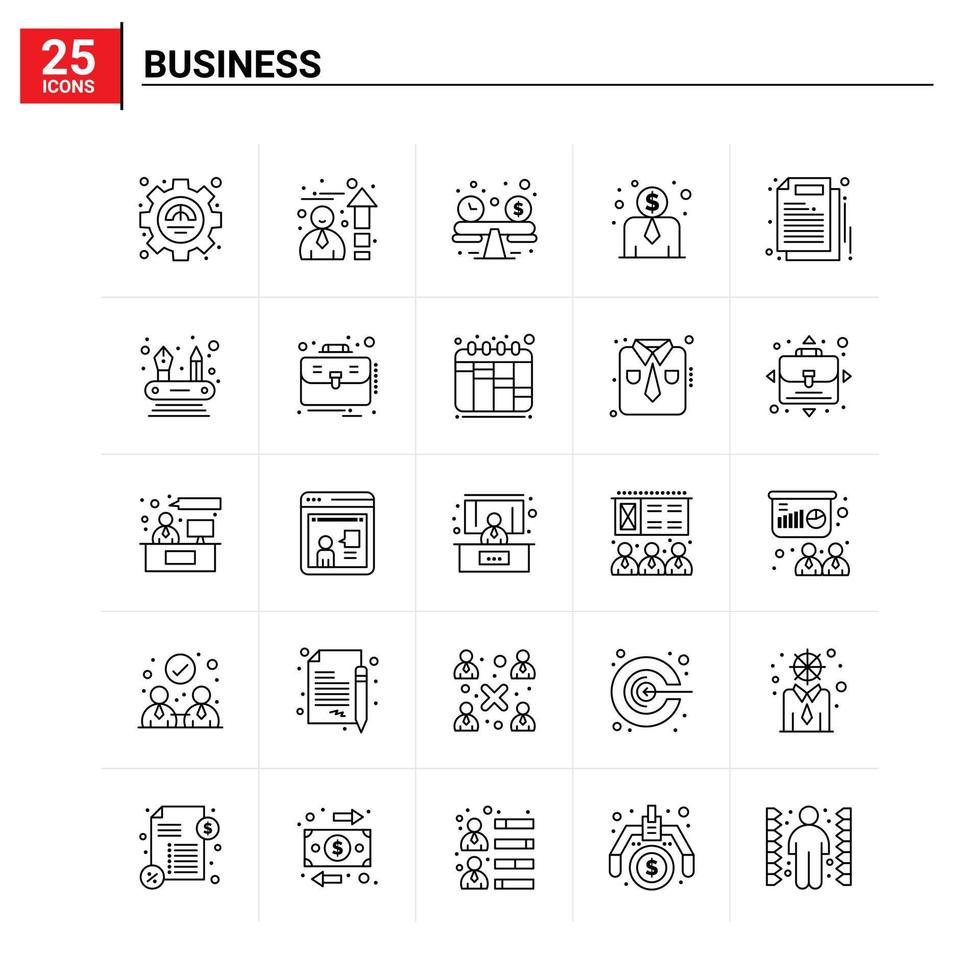 25 Business icon set vector background