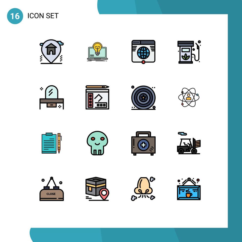 16 Creative Icons Modern Signs and Symbols of gas diesel file biodiesel network Editable Creative Vector Design Elements