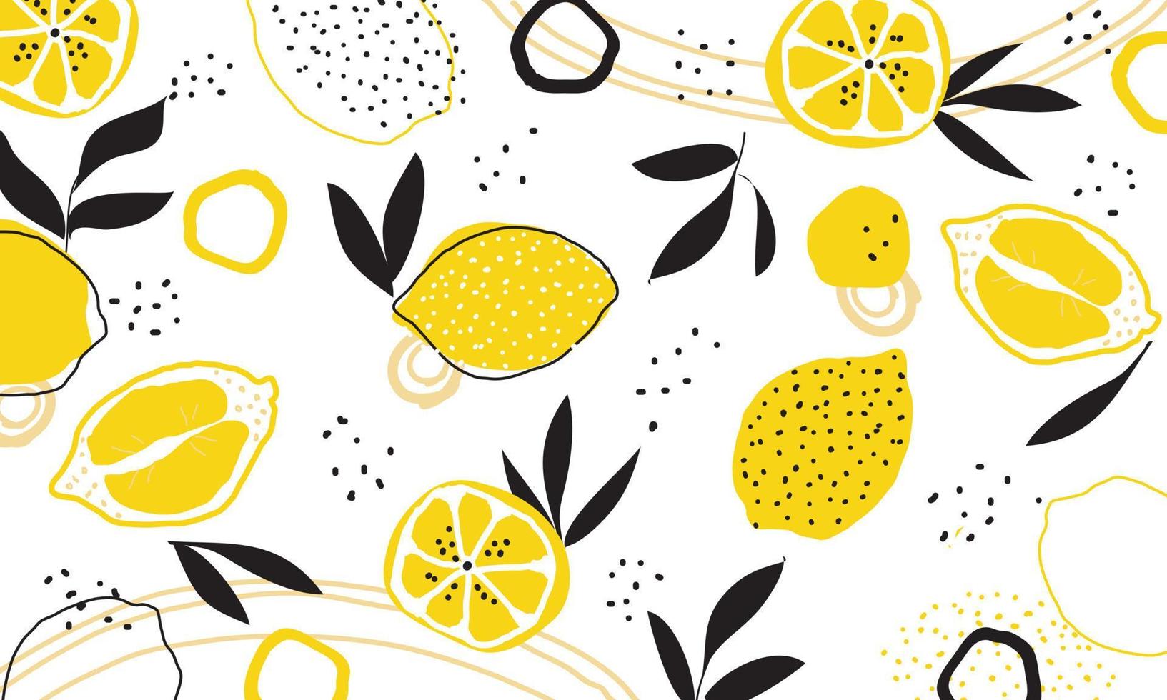 patrón tropical sin costuras con limones amarillos vector
