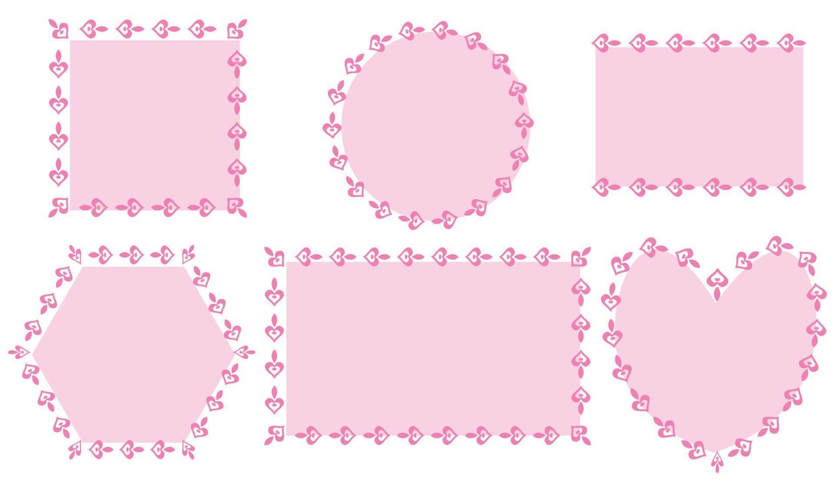Set of Frame Made Of Red Hearts vector