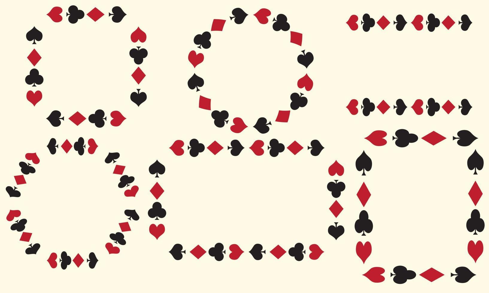 Set of Flat Poker Remi Card Game vector