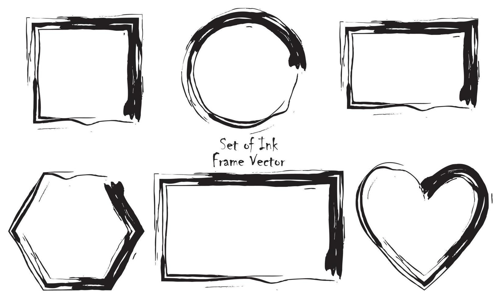 Vector set grunge circle brush strokes for frames