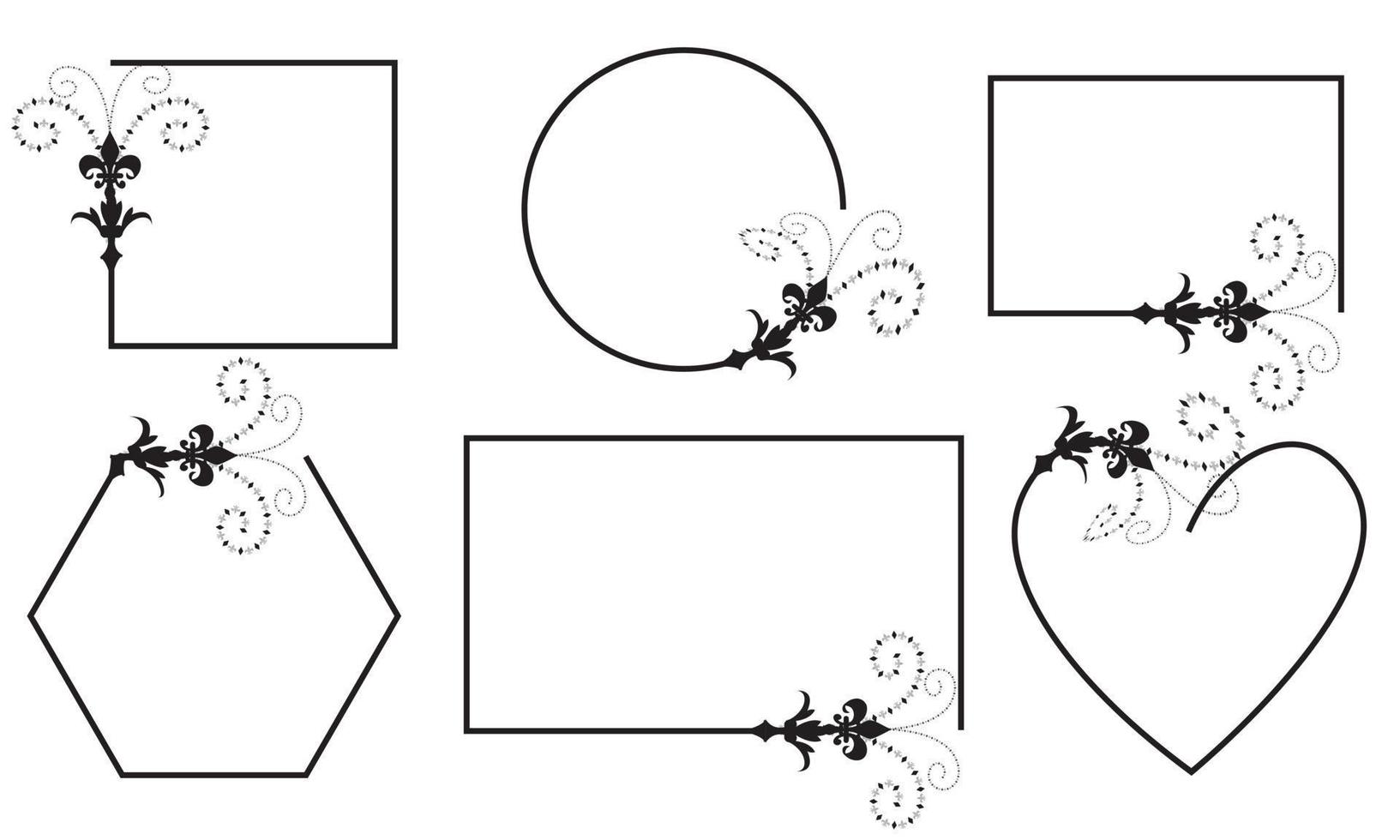 conjunto de elementos de diseño caligráfico vectorial simple vector