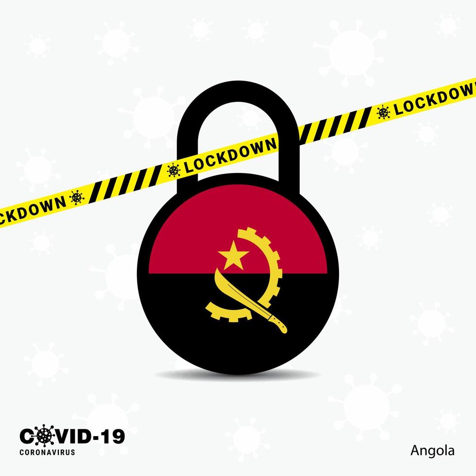 Angola Lock DOwn Lock Coronavirus pandemic awareness Template COVID19 Lock Down Design vector