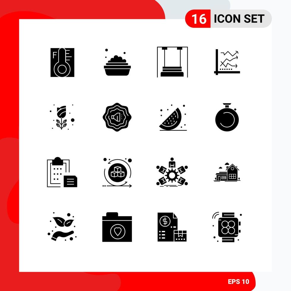 Stock Vector Icon Pack of 16 Line Signs and Symbols for chart analytic amusement analysis kindergarten Editable Vector Design Elements