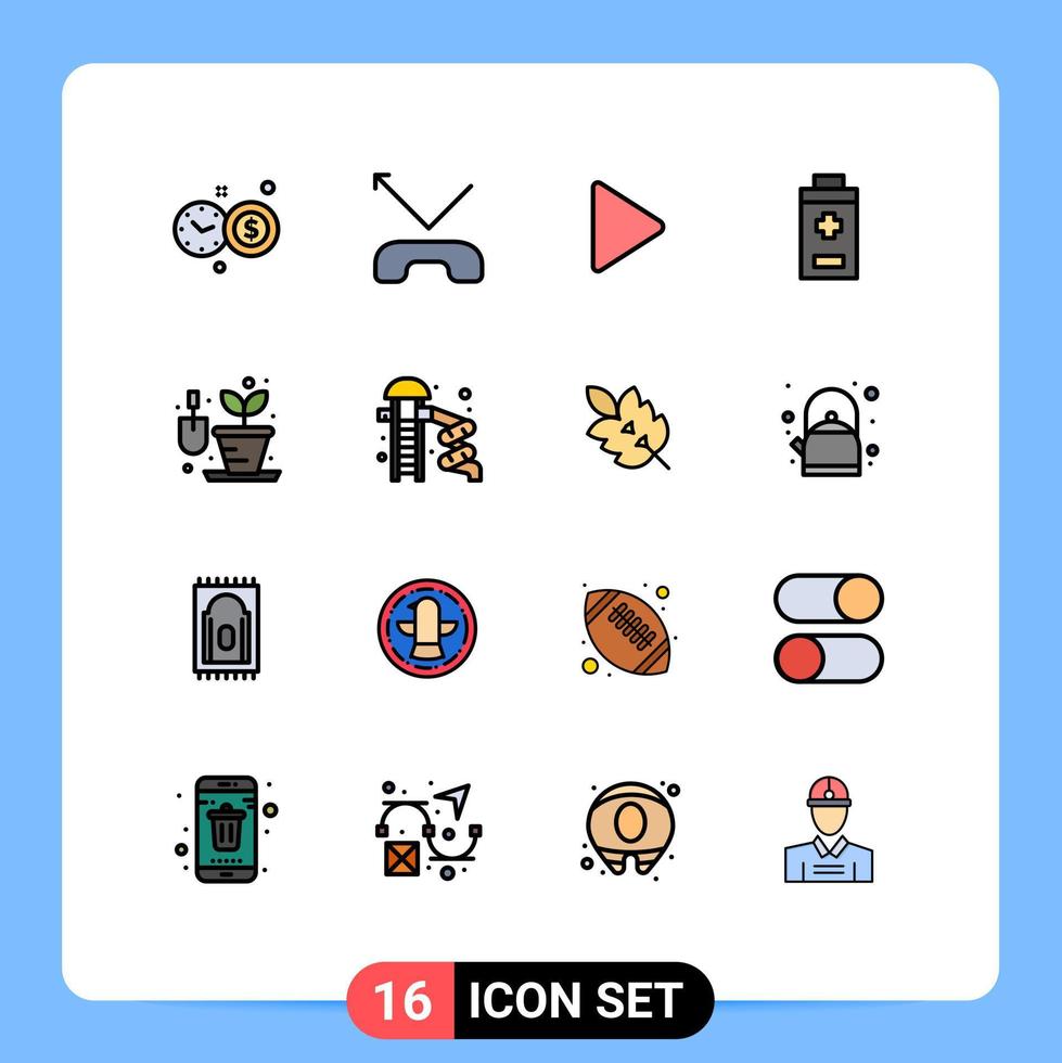 paquete de iconos de vectores de stock de 16 signos y símbolos de línea para el control deslizante del parque acuático twitter hobby jardinería elementos de diseño de vectores creativos editables
