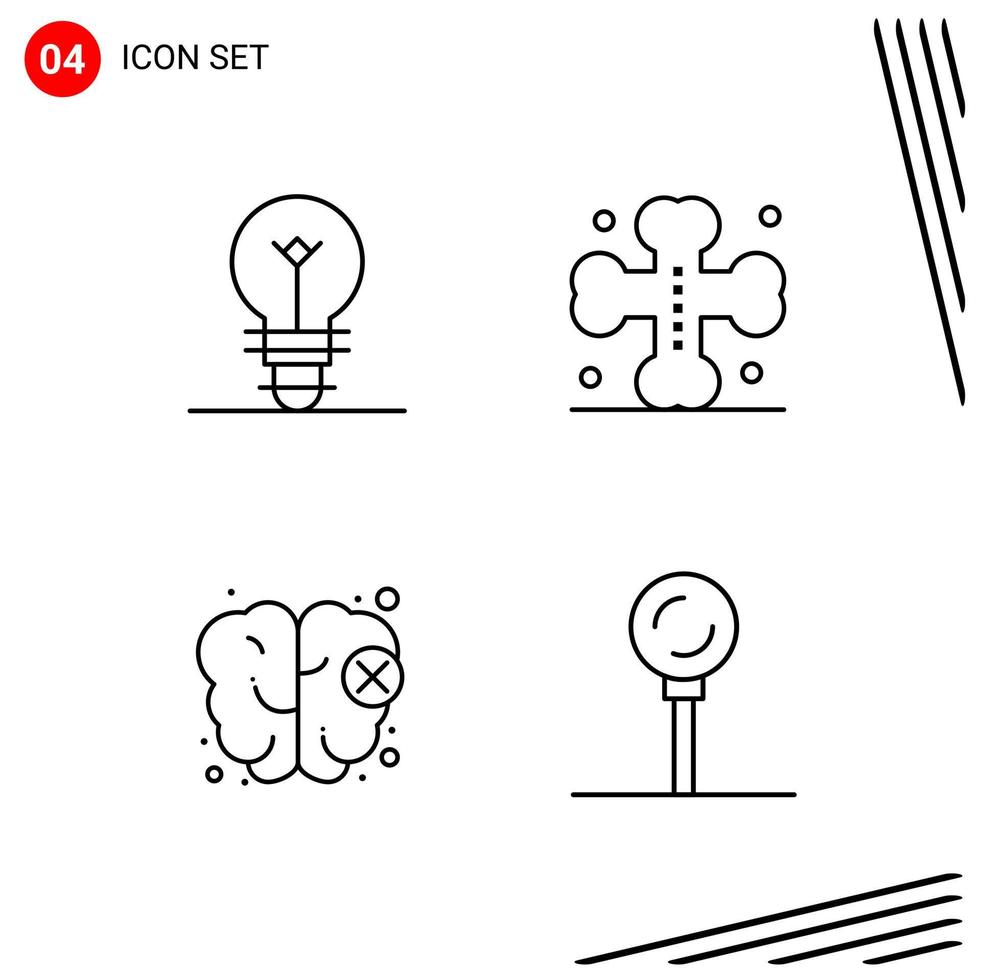 Collection of 4 Vector Icons in Line style Pixle Perfect Outline Symbols for Web and Mobile Line Icon Signs on White Background 4 Icons Creative Black Icon vector background