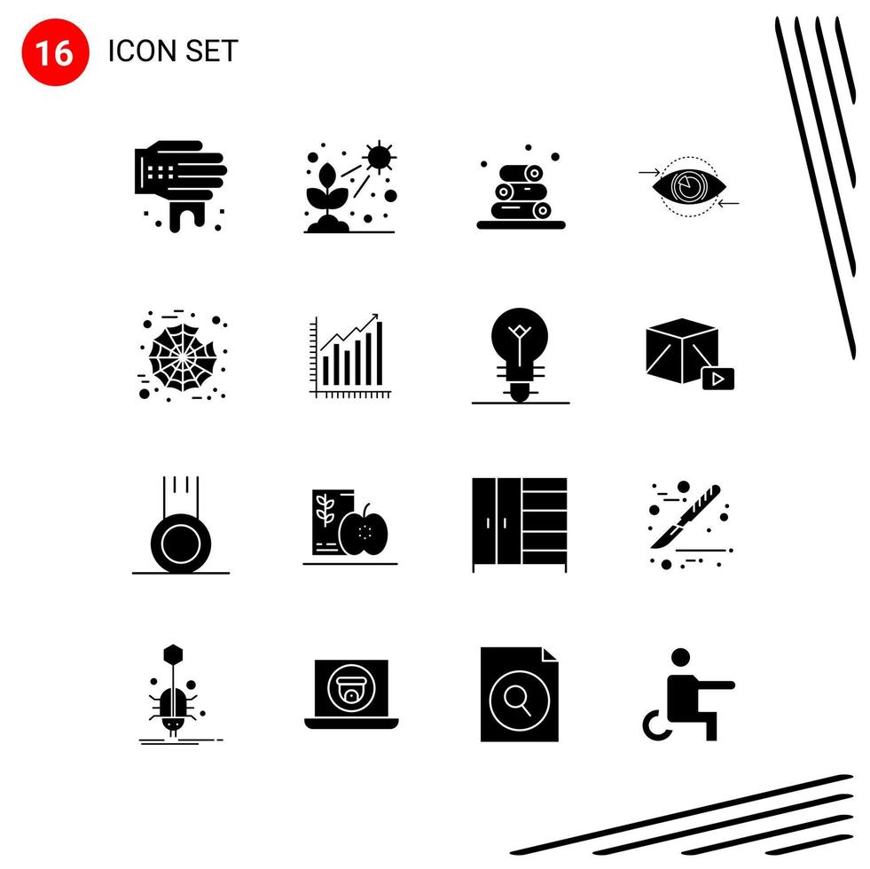 Collection of 16 Vector Icons in solid style Pixle Perfect Glyph Symbols for Web and Mobile Solid Icon Signs on White Background 16 Icons Creative Black Icon vector background