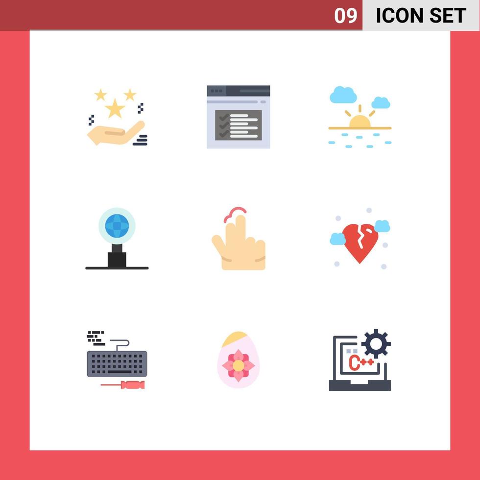 Stock Vector Icon Pack of 9 Line Signs and Symbols for gesture search website internet weather Editable Vector Design Elements