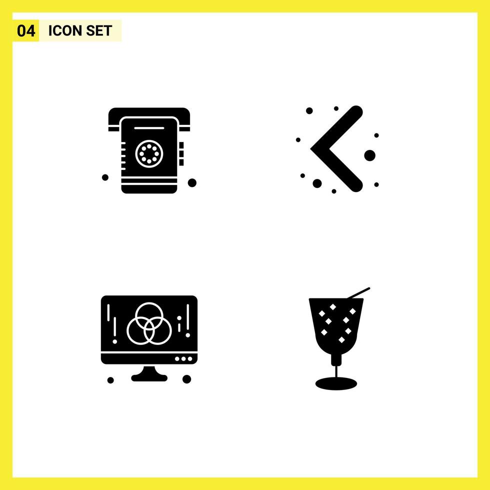 Set of Commercial Solid Glyphs pack for phone development list navigation creative Editable Vector Design Elements